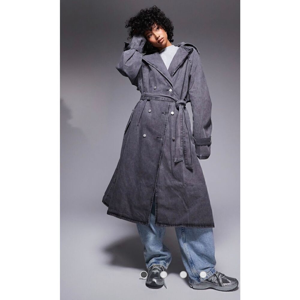 New!ASOS|Denim| Maxi| Trench Coat